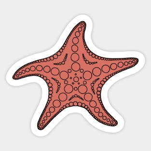 Starfish (black/coral) Sticker